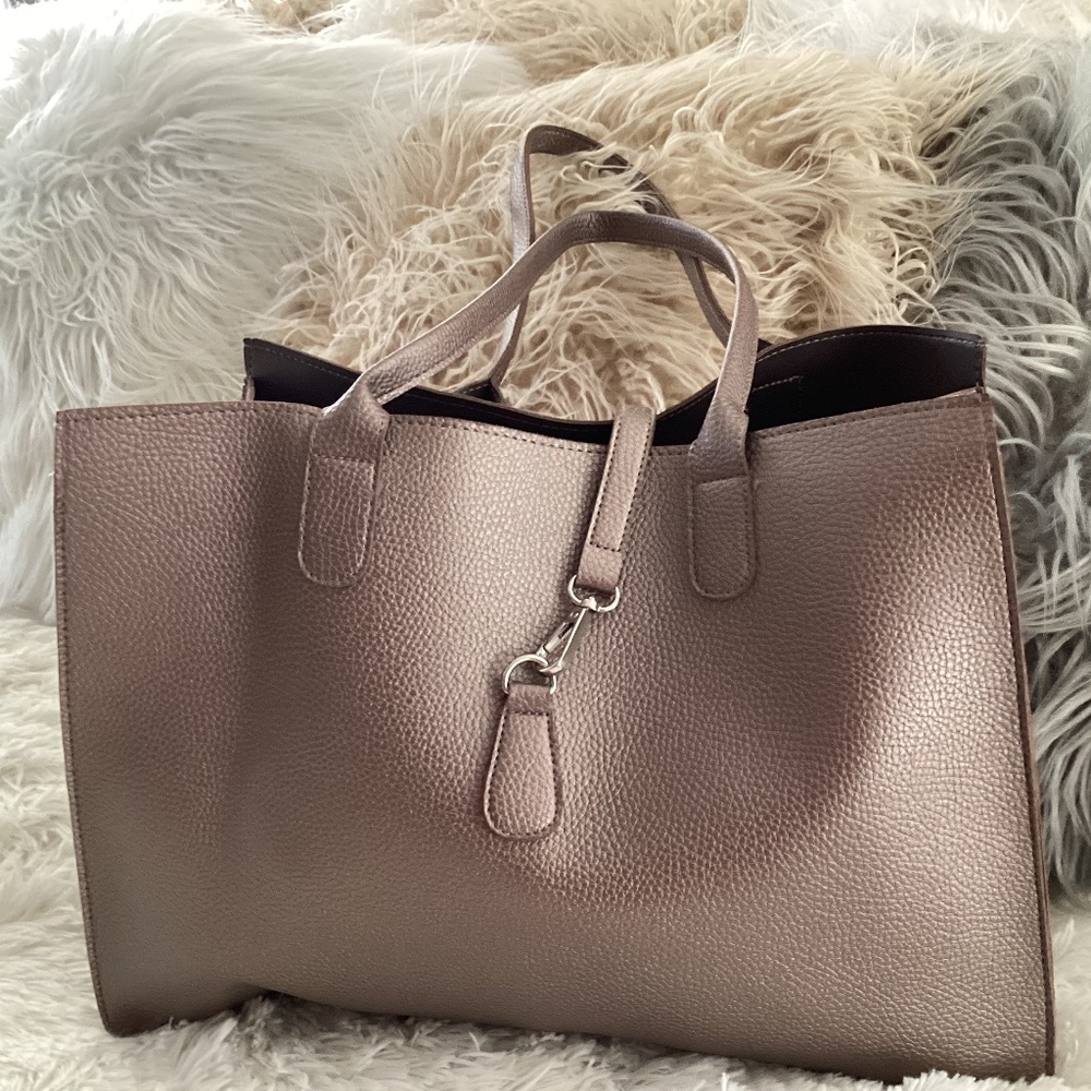 Jin Ping Women Large 2 Straps Tote, Color Brown, Preown